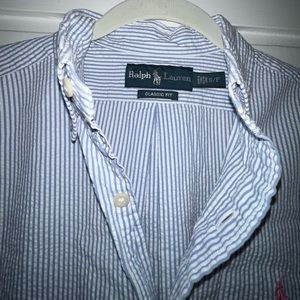 Men’s Rlaph Lauren Classic Fit Seersucker Short-Sleeve Button up